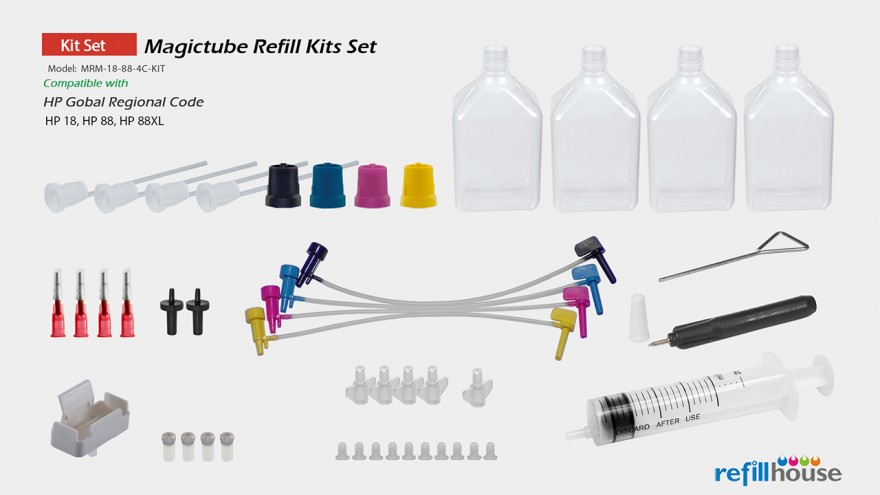 HP 18, 88, 88XL 魔管填充工具組 /+ 噴頭清潔